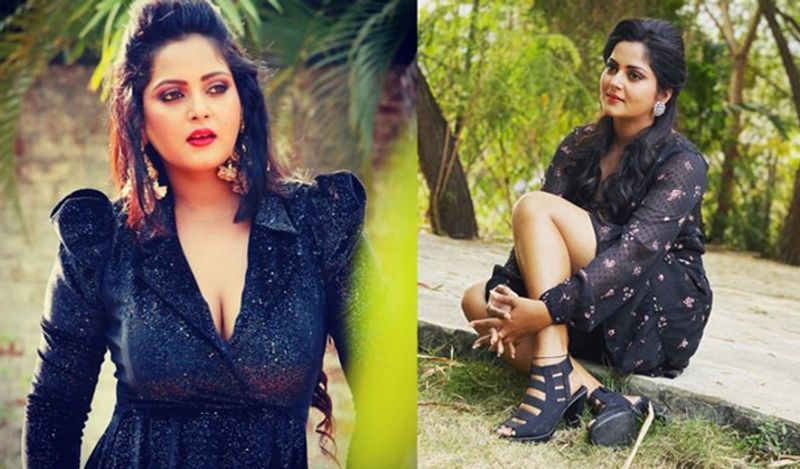 Bhojpuri Actress Anjana Singh making upla on set of jai maa vindhyavasini See Photos KPY