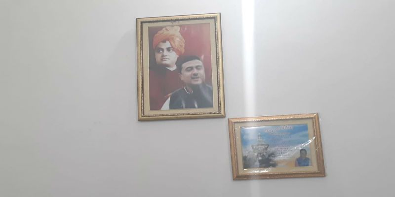 Controversy creates due to Suvendu Adhikari photograph in TMC party office at Raigang ASB