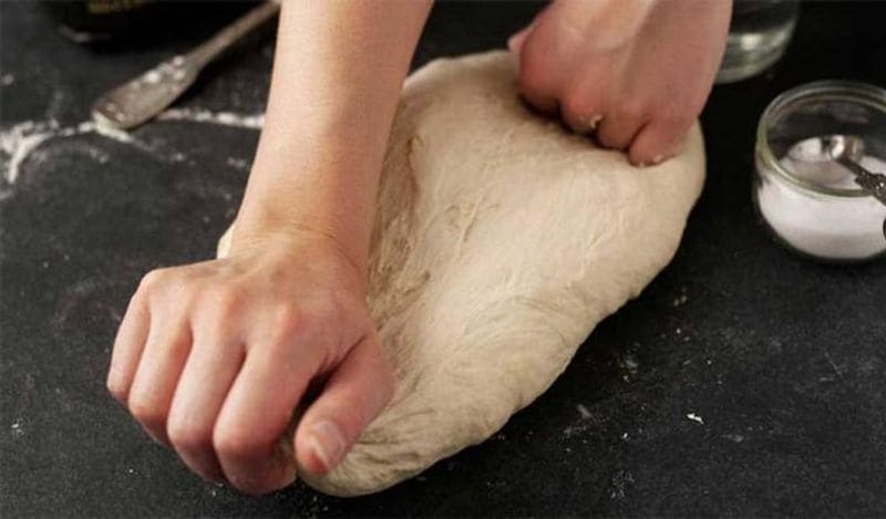 The Kneading: The secret to soft rotis is kneading. This will also be the secret to your strong and sexy arm muscles. Keep kneading the dough till it is soft and pliable. The test to know if you have kneaded enough is that it doesn’t stick to your fingers, if you press it there is no resistance and if you poke it, it leaves a mark.