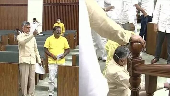 Andhra Pradesh assembly speaker suspends Chandrababu and TDP MLA's from the house lns Andhra Pradesh assembly speaker suspends Chandrababu and TDP MLA's from the house lns