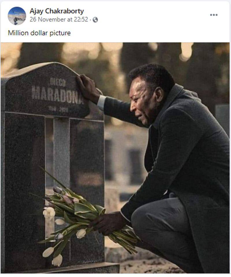 Reality behind Picture of Pele mourning at Maradonas grave