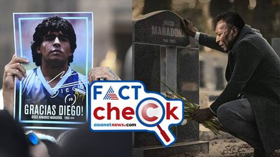 Fact-check: Pele's photo at Maradona's grave is fake; see full