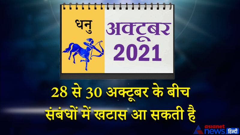 इस महीने में गुरु-शनि मकर राशि का दूसरे भाव में, राहु वृषभ राशि का छठे भाव में, चंद्रमा कर्क राशि का आठवें भाव में, सूर्य-मंगल कन्या राशि का दसवें भाव में, बुध-शुक्र तुला राशि का ग्यारहवें भाव में, केतु वृश्चिक राशि का बारहवें भाव में रहेगा। 1 से 7 अक्टूबर के बीच कोई महत्वपूर्ण काम बीच में अटक सकता है। आपकी कही हुई बात किसी का मन तो दुखा सकती है। कोर्ट से जुड़े मामलों में सफलता मिलेगी। पति-पत्नी एक दूसरे का सहयोग करेंगे। खर्च अधिक होने से कमाई के अन्य विकल्पों पर ध्यान देना होगा। दूसरे लोगों के कारण अस्पताल के चक्कर लगाने पड़ सकते हैं। महीने के दूसरे सप्ताह में आप खुलकर खर्च करेंगे। आर्थिक मोर्चे पर आपको नुकसान हो सकता है। किसी शादी समारोह में बेवजह परेशान हो सकता हैं। 12-13 अक्टूबर को समय अनुकूल रहेगा। आप लोगों से गर्मजोशी से मिलेंगे। 16 से 23 अक्टूबर के बीच समय मिलाजुला रहेगा। इस समय बिजनेस में किसी भी तरह का जोखिम ना उठाएं। प्रेम के मामलों में सावधान रहें, नहीं तो विवाद की स्थिति बन सकती है। परिवार में किसी नए सदस्य का आगमन हो सकता है। 28 से 30 अक्टूबर के बीच लोगों के साथ संबंधों में खटास आ सकती है या संबंध टूट सकते हैं।