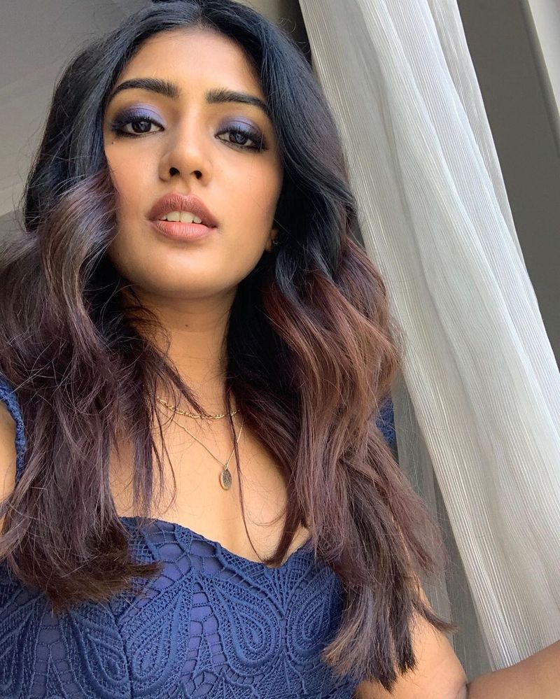 heroin eesha rebba stuns in blue out fit photos goes viral ksr
