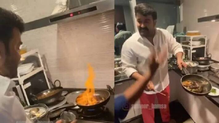 mohanlal frying fish cooking video viral mohanlal frying fish cooking video viral