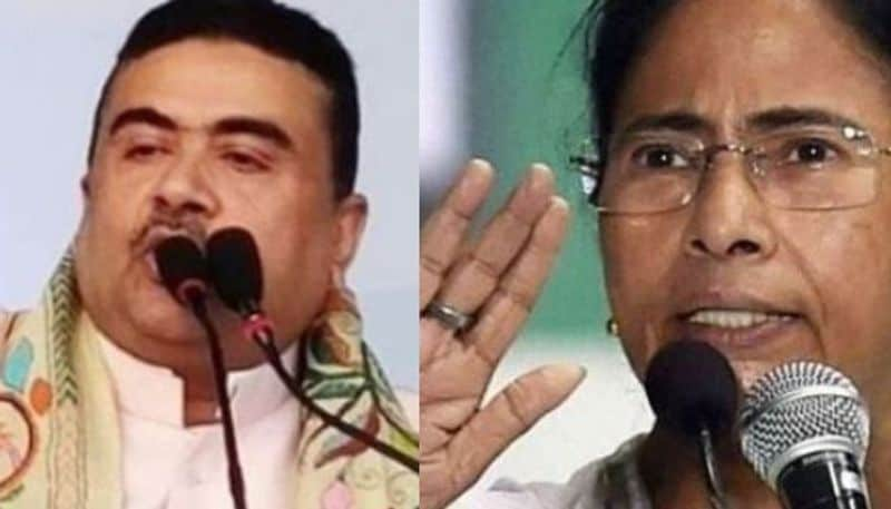 mamata banerjee trailing bjp suvendu adhikari in nandigram constituency in west bengal