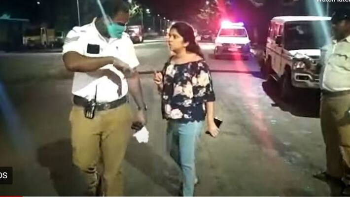 Drunk woman slapped and kicked traffic police in Chennai and booked ckm Drunk woman slapped and kicked traffic police in Chennai and booked ckm
