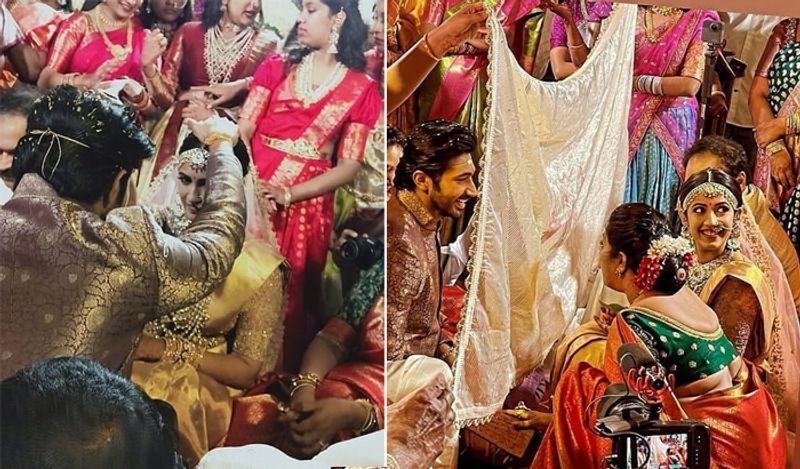 शादी की रस्में निभाते निहारिका और उनके पति चैतन्य जोनालागड्डा।