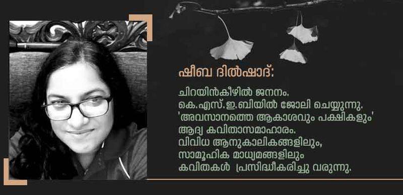 Malayalam poems by Sheeba Dilshad