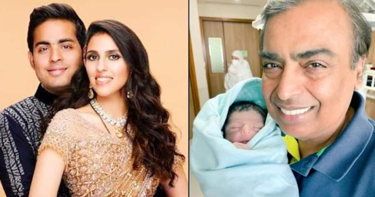 Mukesh Ambani All Smiles As He Holds His Grandson Shloka Akash S Baby Boy