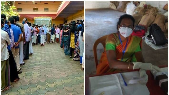 kerala local body polls 2020 action taken against officer who wore mask with a party symbol kerala local body polls 2020 action taken against officer who wore mask with a party symbol
