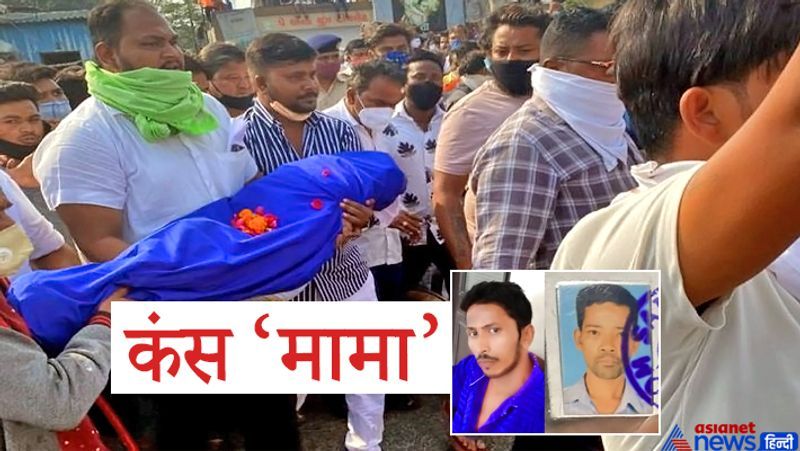 सूरत, गुजरात. 10 साल की बच्ची से रेप की कोशिश में नाकाम दो आरोपियों ने उसकी पत्थर से सिर कुचलकर हत्या कर दी। बच्ची की लाश 7 दिसंबर की रात शहर के उधना इलाके में झाड़ियों में पड़ी मिली थी। इस मामले में पुलिस ने CCTV के आधार पर पड़ोस के दो युवकों को पकड़ा। 8 दिसंबर को जब बच्ची की अंतिम यात्रा निकाली गई, तो सैकड़ों लोग शामिल हुए। बच्ची को गुड और बैड टच की नॉलेज थी। आरोपी ने जैसे ही उसे गंदे तरीके से छुआ, वो इरादा भांप गई और जोर-जोर से चिल्लाने लगी। इससे डरकर आरोपियों ने उसकी हत्या कर दी थी।
(बच्ची की अंतिम यात्रा के दौरान भीड़, इनसेट आरोपी दिनेश और आनंद)