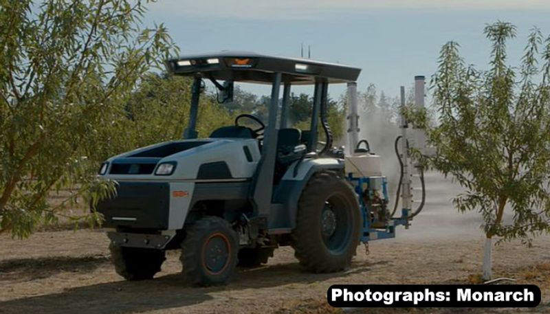 Monarch Tractor is packed with safety features.

These include roll and collision prevention, vision-based Power Take Off safety and 360 Degree cameras to keep operations running smoothly and employees safe, day or night.
