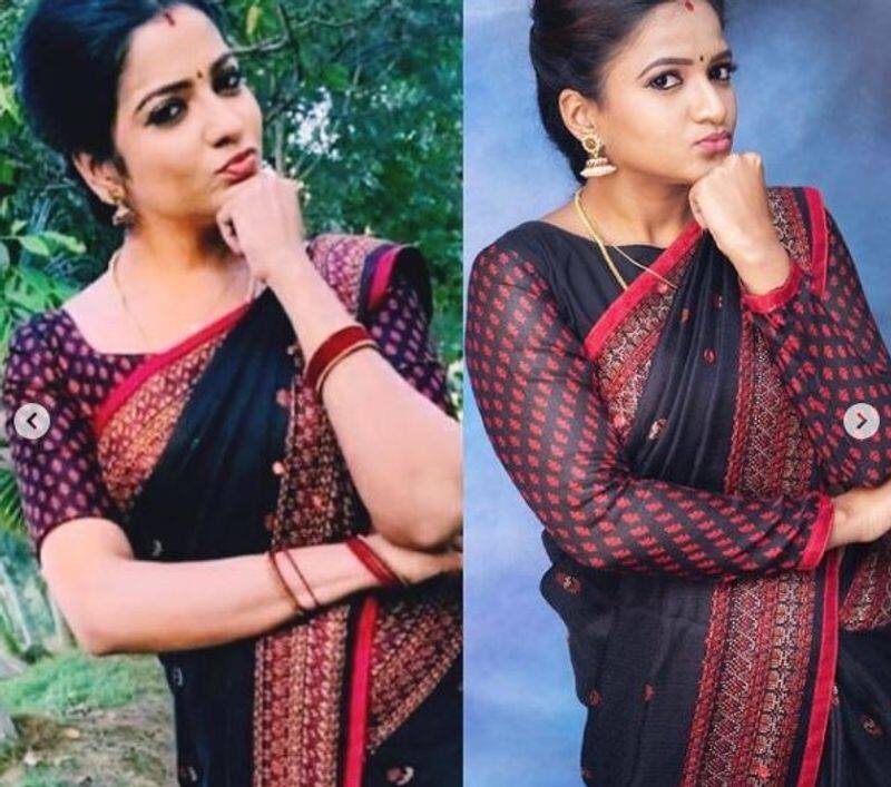 The girl who looks like the late actress  pandian store Chitra photos