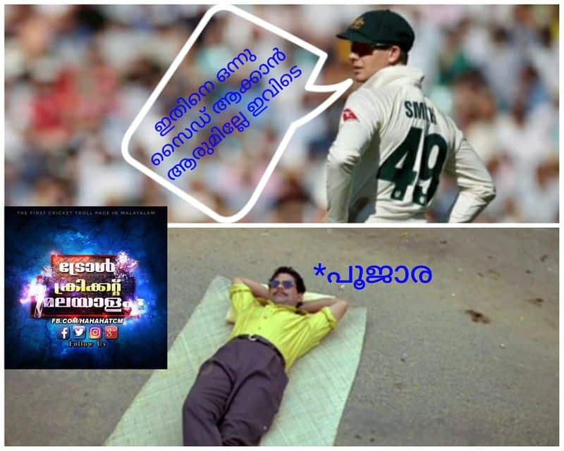 social media trolls cheteshwar pujara for his slow innings vs australia