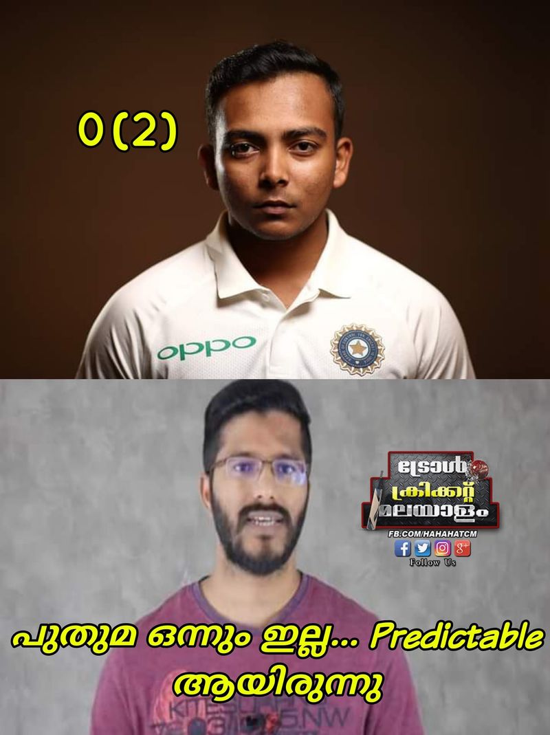 social media trolls prithvi shaw after poor display against Australia