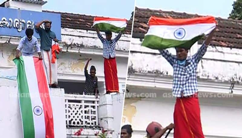 Kerala Police registered case against BJP workers for Jai Sriram banner atop municipal building ckm