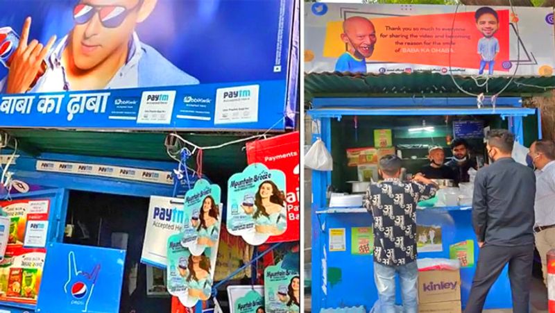 दिल्ली के मालवीय नगर स्थित एक फुटपाथ पर बाबा का ढाबा।