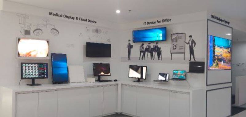 LG B2B innovation gallery set up in coportate office Noida