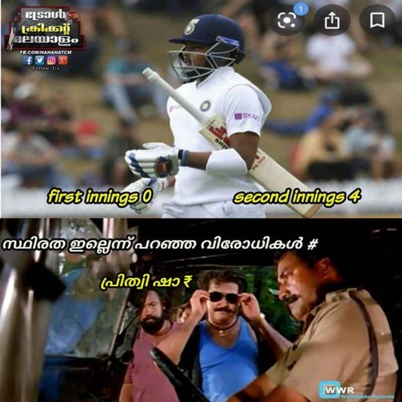 Australia vs India Prithvi Shaw brutally trolled fans for poor performance in batting and fielding