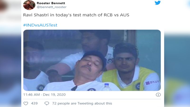टीम इंडिया के कोच रवि शास्त्री की मैच के दौरान सोते हुए ये फोटो खूब वायरल हो रही है। 