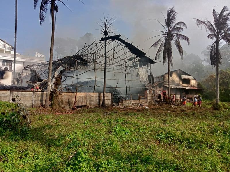 fire at Cochi plastic recycle company