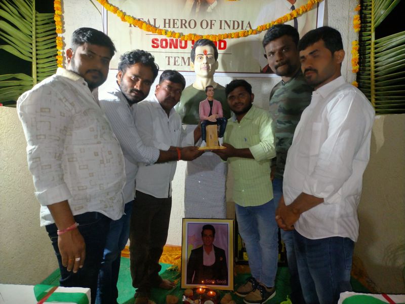 Temple dedicated to Sonu Sood by Telangana villagers for his noble deeds amid pandemic
