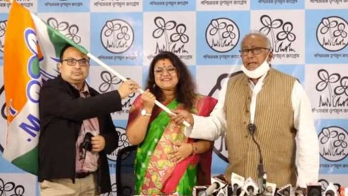 Wife of BJP MP Soumitra Khan joins TMC in West Bengal kpn Wife of BJP MP Soumitra Khan joins TMC in West Bengal kpn