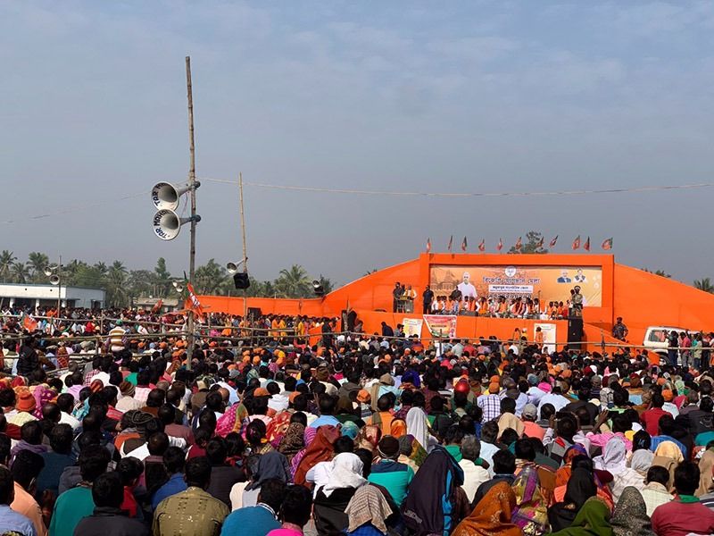 Suvendu Adhikari held a mega road show at Kanthi in East Midnapore after joining BJP spb