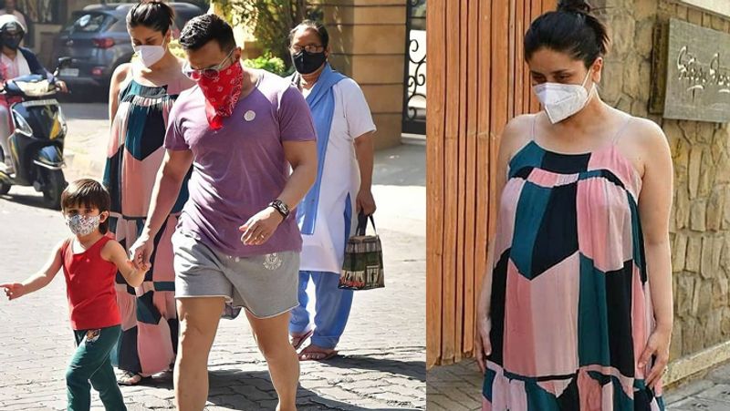 शाम को घूमते हुए करीना, सैफ और तैमूर की फोटोज सोशल मीडिया पर वायरल हो रही है। इन फोटोज में तैमूर लाल रंग की हाफ टी-शर्ट और जीन्स में नजर आ रहे हैं। 