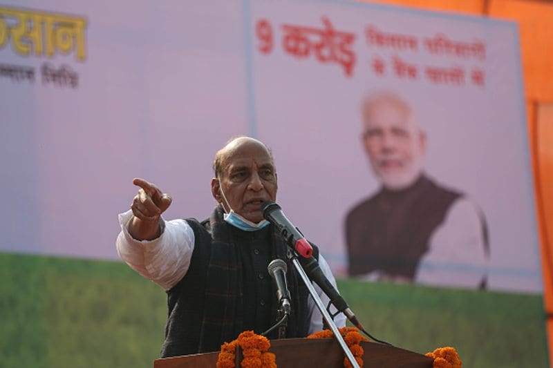 Rajnath Singh interview farmers China love jihad opposition Adani-VPN