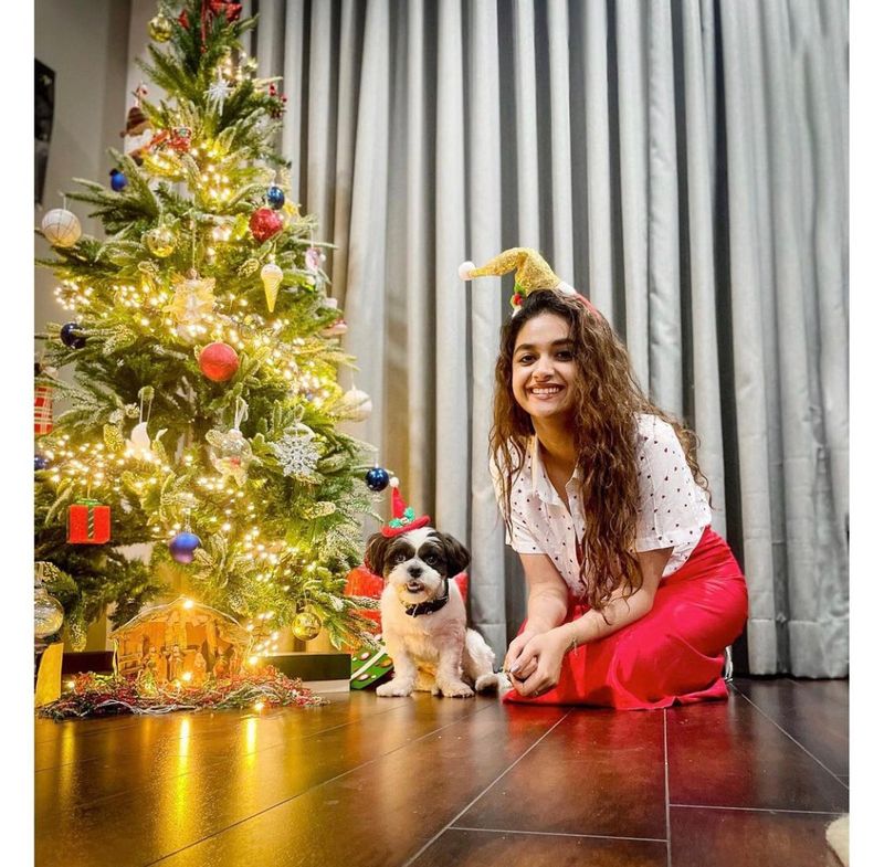 keerthy suresh cristmas celabration photos hulchul arj