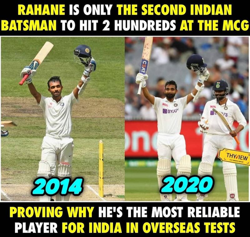 Social media praising Temporary Captain Ajinkya Rahane Over Century in Boxing day Test CRA