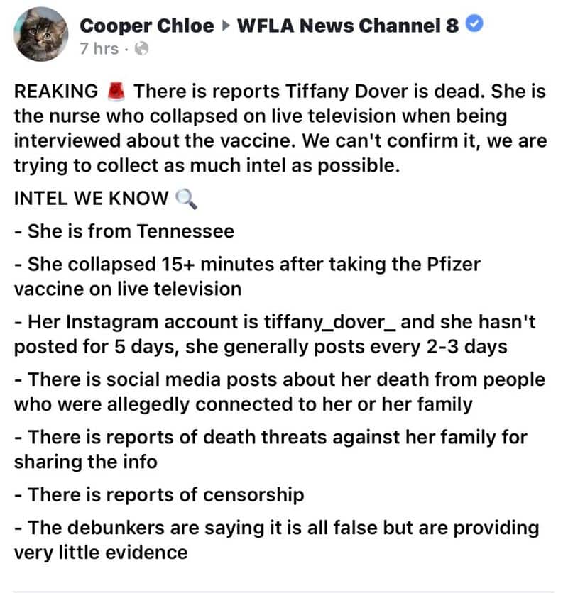 Nurse died after recieve Covid 19 Vaccine is fake