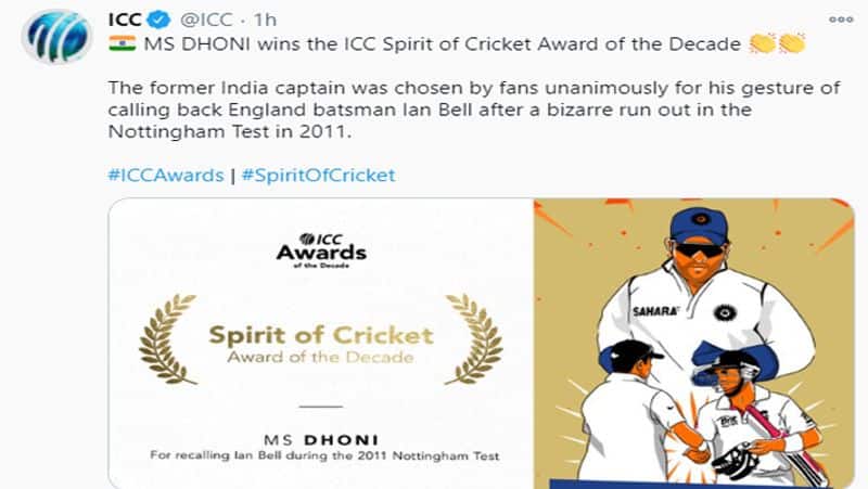 Steve Smith named Test cricketer of the decade, MS Dhoni receives Spirit of Cricket award spb