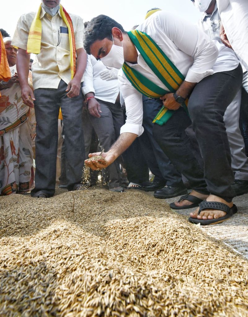 TDP Leader nara lokesh nivar cyclone effected areas tour