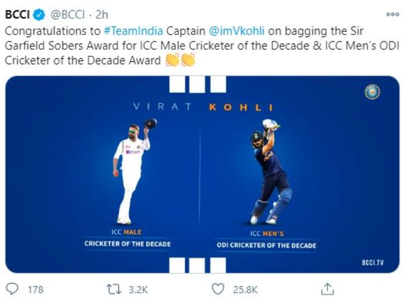 Indian captain Virat Kohli named ICC Cricketer of the Decade spb