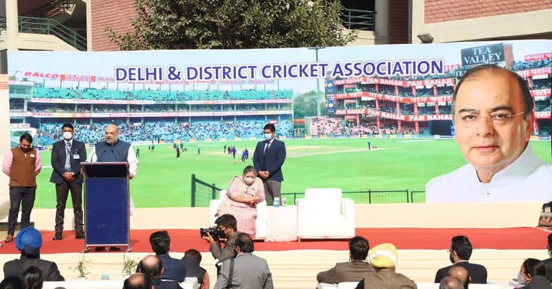 Amit Shah unveils Arun Jaitley statue at Delhi District Cricket Association premise ckm