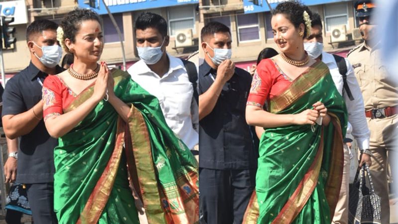मुंबई पहुंचने के एक दिन बाद ही कंगना भारी सुरक्षा के बीच मुंबा देवी और सिद्धि विनायक मंदिर में दर्शन करने पहुंचीं। इस दौरान कंगना ने मीडिया से भी बात की और सवालों के जवाब भी दिए।