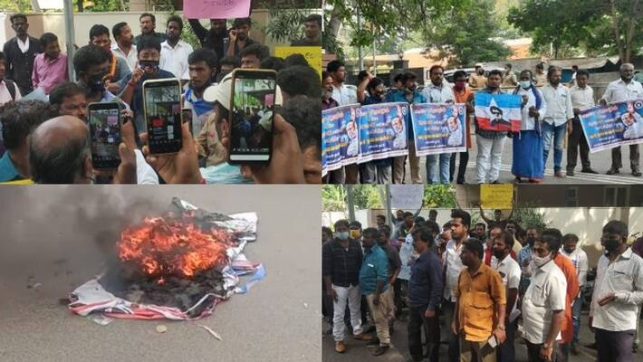 Rajani fans protesting in chennai Rajani fans protesting in chennai