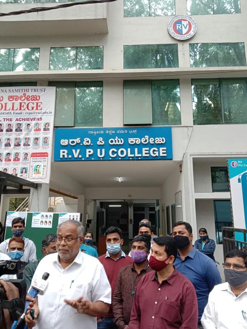 minister suresh kumar visits bms and national college day before reopen rbj