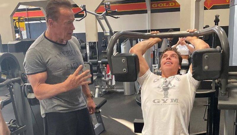 son of arnold schwarzenegger shares workout pictures