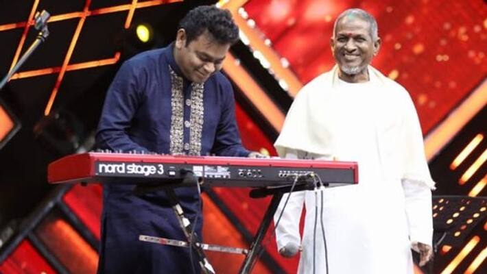 Ilaiyaraja and ar rahman returning to Tamil Nadu from different countries viral video Ilaiyaraja and ar rahman returning to Tamil Nadu from different countries viral video