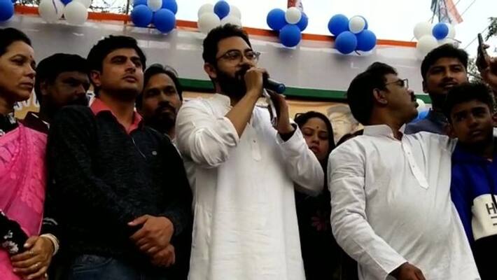 Sohom Chakraborty attacked BJP from Burdwan road show ASB Sohom Chakraborty attacked BJP from Burdwan road show ASB