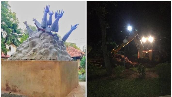 university administration demolishes genocide memorial sculpture jaffna tense university administration demolishes genocide memorial sculpture jaffna tense