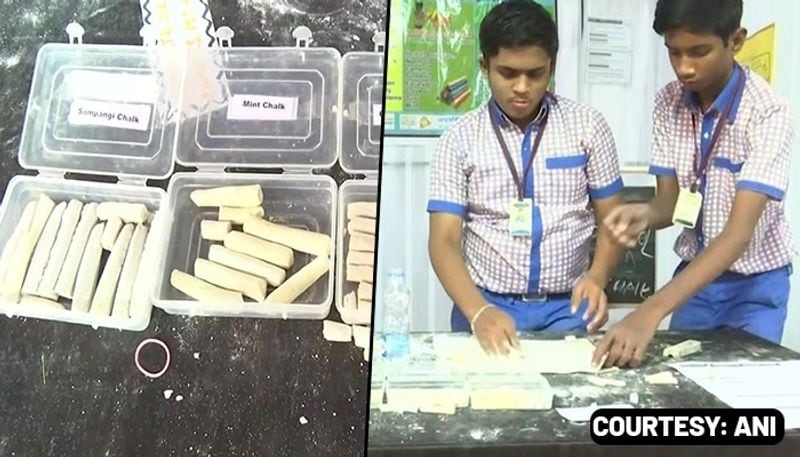 Students create organic chalks made out of rice flour and eucalyptus