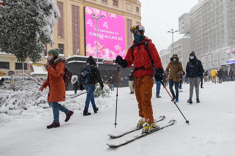 Storm filomena first time in fifty years Spain was covered in snow