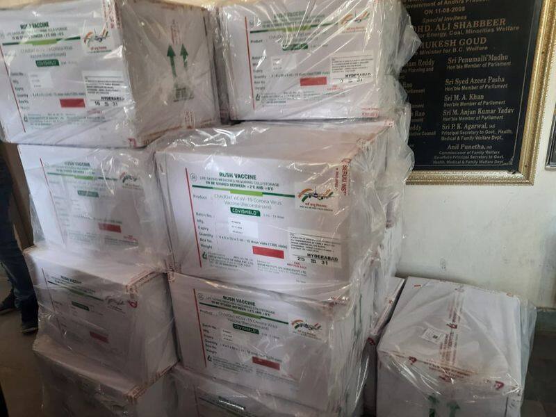 corona vaccine covishiel reaches to Telangana DME office lns
