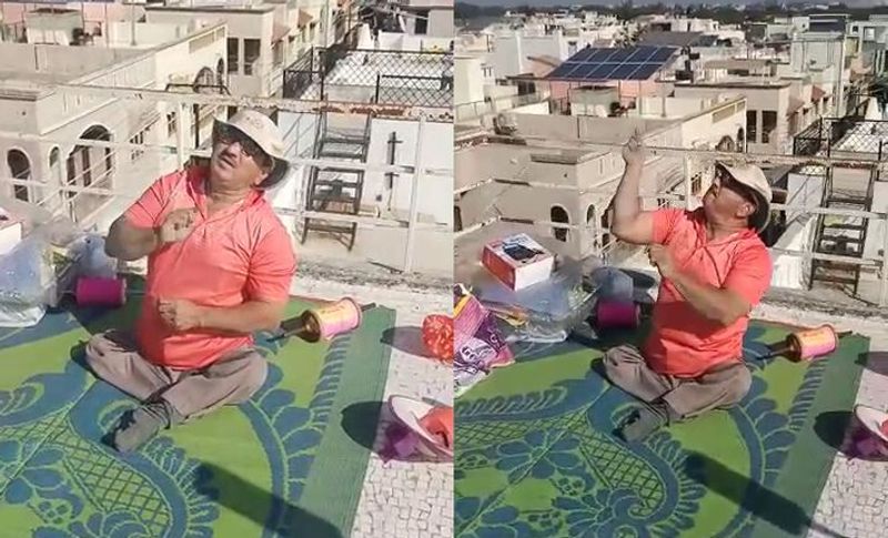 जहां हर साल गुजारत में पतंगबाजी को लेकर मैदानों, पार्कों, सड़कों, सार्वजनिक स्थलों पर भीड़ होती थी, अब वहां पर सन्नाटा पसरा हुआ है। अहमदाबाद में एक दिव्यांग पतंगबाजी का लुत्फ उठाता हुआ।
