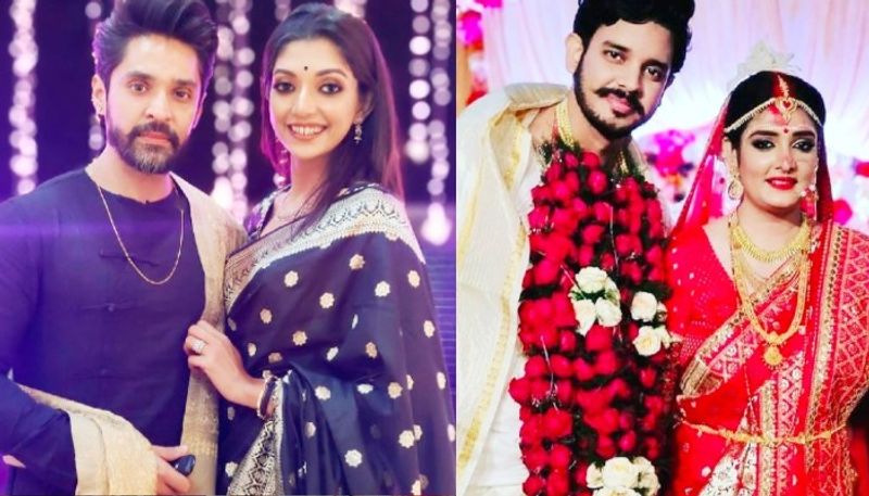 ত্বরিতা-সৌরভ- চলতি বছরের জানুয়ারি মাসেই বিয়ের বন্ধনে আবদ্ধ হয়েছেন তরুণ কুমারের নাতি অভিনেতা সৌরভ বন্দ্যোপাধ্যায় এবং অভিনেত্রী ত্বরিতা চট্টোপাধ্যায়। এই প্রথম বছর জামাইষষ্ঠী উপলক্ষ্যে সারপ্রাইজ প্ল্যান রয়েছে আদরের জামাই সৌরভের জন্য।